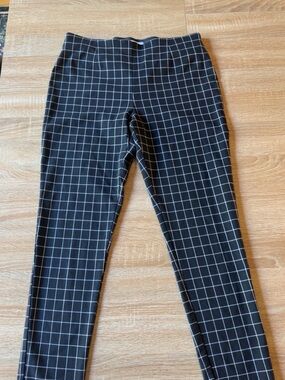 Calvin Klein Black Windowpane Slim Fit Women's Pants